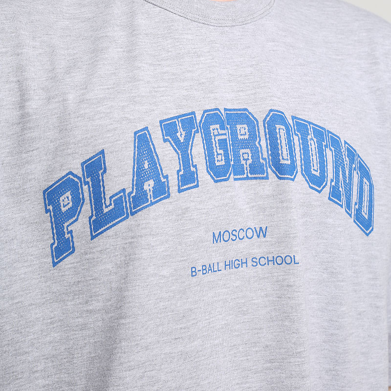 мужская серая футболка PLAYGROUND B-Ball High School Tee PG grey tee - цена, описание, фото 2